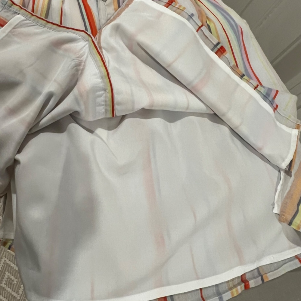 Marie Oliver Flowy Stripe Poplin Top, Sz M - Picture 6 of 12
